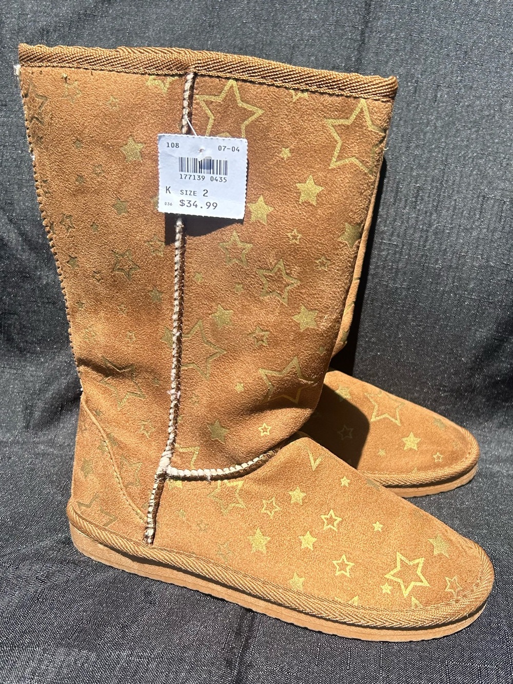 Airwalk Kids Brown Star-Print Suede Boots